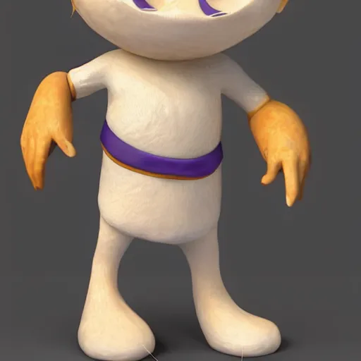Prompt: friendly spirit who grants wishes, mascot for a website, 3 d render character art 8 k