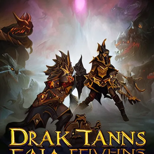 Image similar to dark fantasy, paladins fighting the great Evil