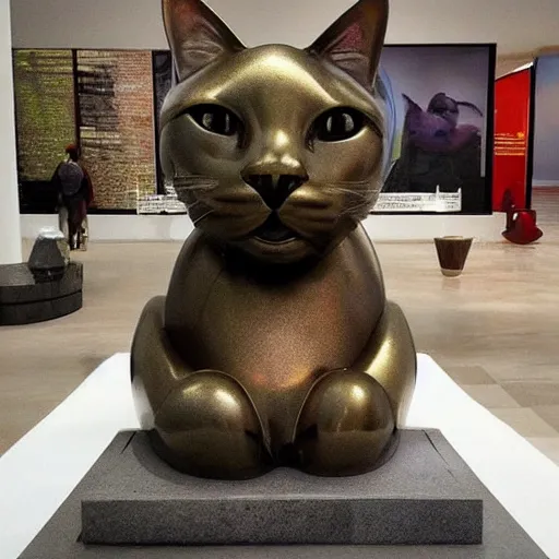 Image similar to “a sculpture of a cat by Jeff Koons”