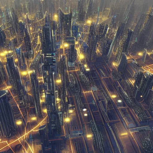 Prompt: continent - size city, above view, futuristic, magnificent imperial cyberpunk city hd photorealistic