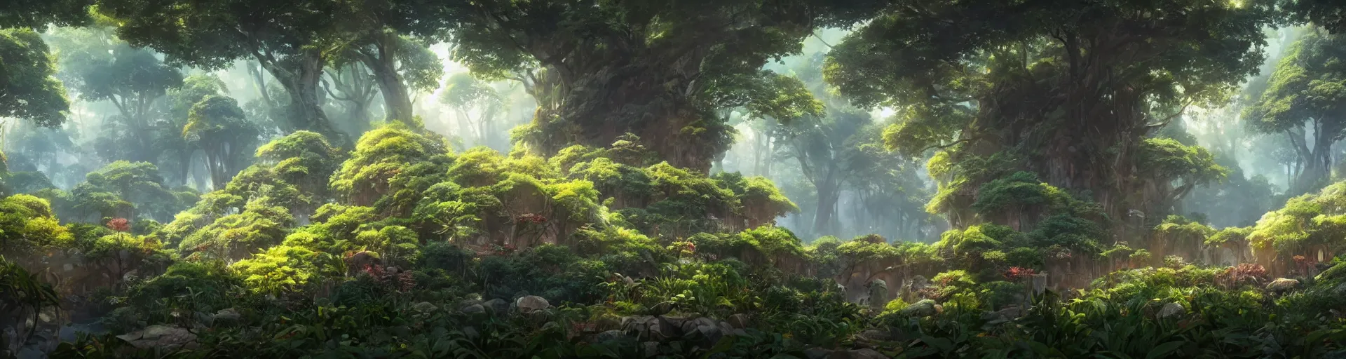 Prompt: several natural biomes blend together here in a chaotic way, studio ghibli, pixar and disney animation, sharp, rendered in unreal engine 5, anime key art by greg rutkowski, bloom, dramatic lighting