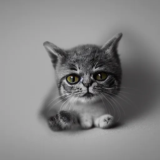 Prompt: award winning photo of the worlds smallest cat digital art , trending on artstation , 4k