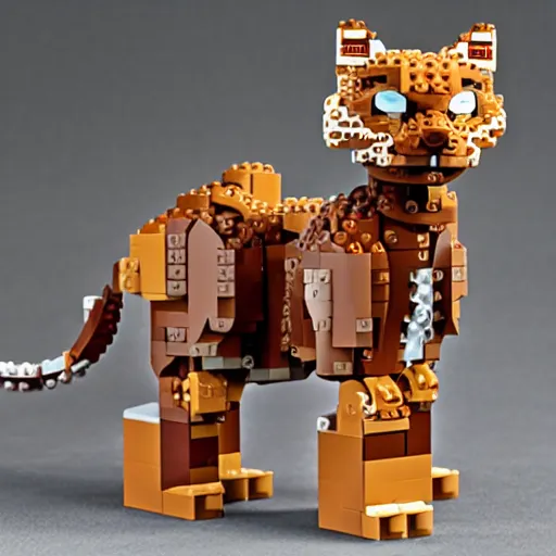 Prompt: ocelot cat side view lego set “ geoff darrow ”