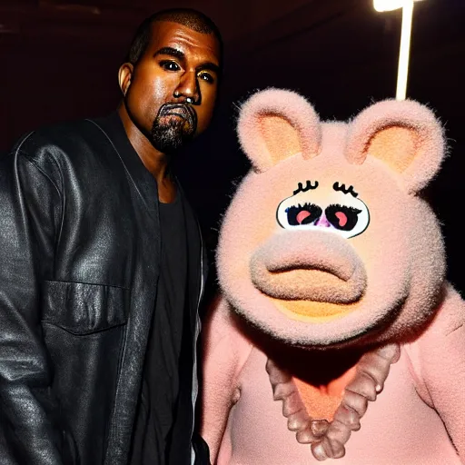 Image similar to kanye west dressed as miss piggy