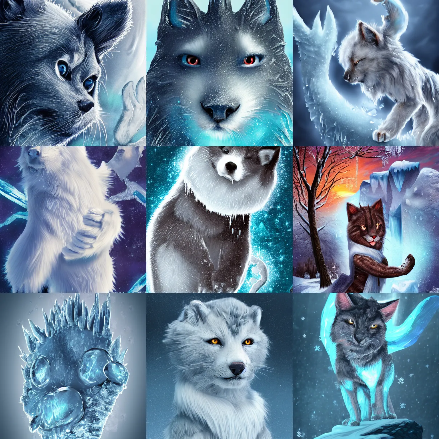 Prompt: icy paw, fantasy, high details, 8k, sharp, illustration, behance