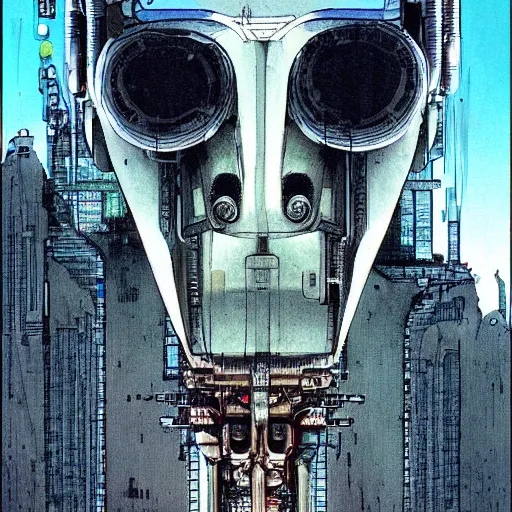 Prompt: Digital portrait of a cyborg from Ghost in the machine by Enki bilal and Moebius and francois Schuiten, cyberpunk, impressive perspective, aesthetic, masterpiece