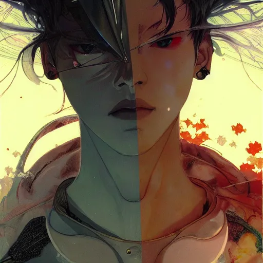 Image similar to prompt : blade character portrait soft light painted by james jean and katsuhiro otomo and erik jones, inspired by evangeleon anime, smooth face feature, intricate oil painting, high detail illustration, sharp high detail, manga and anime 1 9 9 9