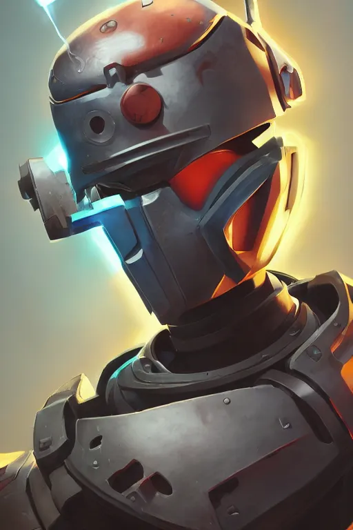 Image similar to epic mask helmet robot ninja portrait stylized as fornite style game design fanart by concept artist gervasio canda, behance hd by jesper ejsing, by rhads, makoto shinkai and lois van baarle, ilya kuvshinov, rossdraws global illumination radiating a glowing aura global illumination ray tracing hdr render in unreal engine 5