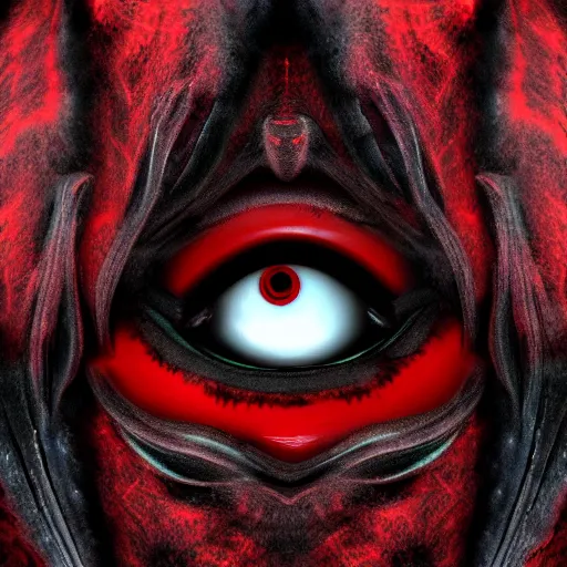 Prompt: abstract black demon red eyes red mouth, wings,, 8 k, high quality, highly realistic photo realistic