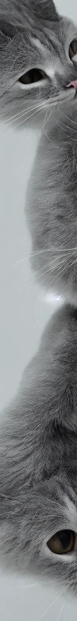Prompt: a long long long vertical cat, photorealistic photography, volumetric light, macro