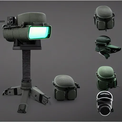 Image similar to modular item, sci-fi night vision goggles, hard surface, very realistic, studio lighting , product shot, high quality, 4k , 8k