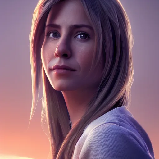 Prompt: portrait of aniston, 8 k uhd, unreal engine, octane render in the artstyle of finnian macmanus, john park and greg rutkowski