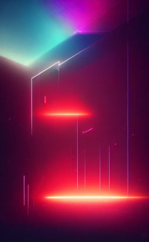 Prompt: a love affair with doubt, dark retrowave, glitch art, interstellar, beautifully lit, by Pascal Blanché, artstation, unreal engine