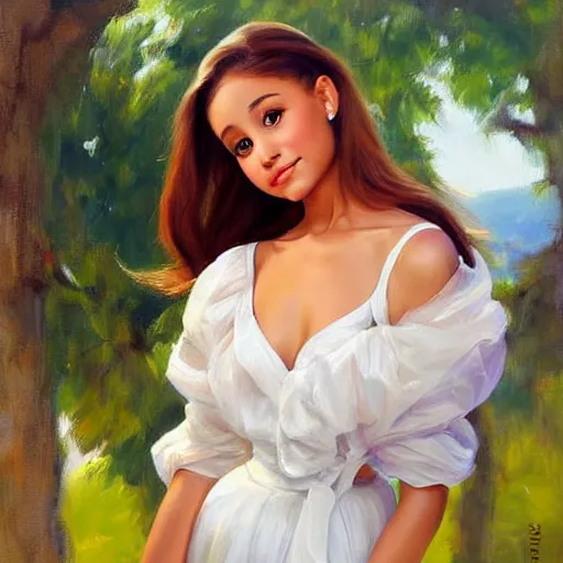 Prompt: Ariana Grande painting by Vladimir Volegov