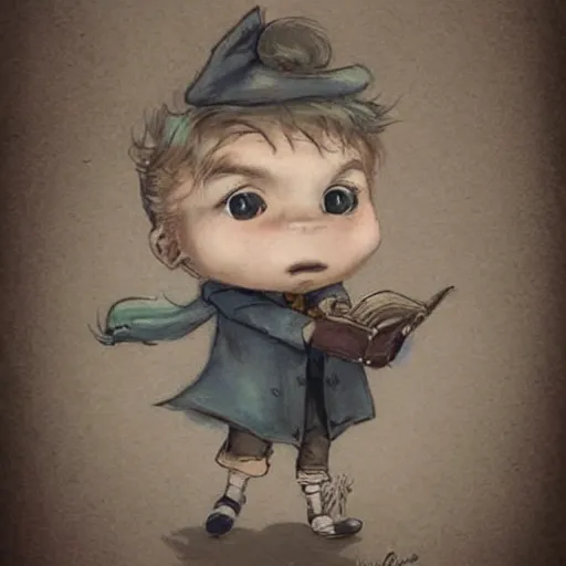 Image similar to ( ( ( ( ( 1 9 5 0 s cute chibi baby harry potter. muted colors. ) ) ) ) ) by jean - baptiste monge!!!!!!!!!!!!!!!!!!!!!!!!!!!