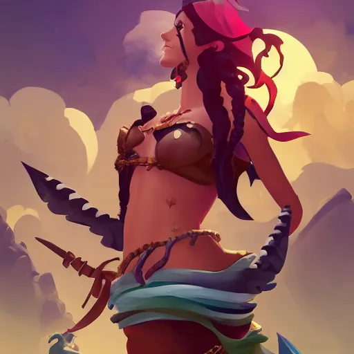 Image similar to jack the pirate mermaid on sea of thieves game avatar hero, behance hd by jesper ejsing, by rhads, makoto shinkai and lois van baarle, ilya kuvshinov, rossdraws global illumination