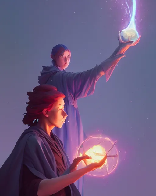 Image similar to highly detailed vfx portrait of a mage casting an earth spell, unreal engine, greg rutkowski, loish, rhads, beeple, makoto shinkai and lois van baarle, ilya kuvshinov, rossdraws, tom bagshaw, alphonse mucha, global illumination, detailed and intricate environment