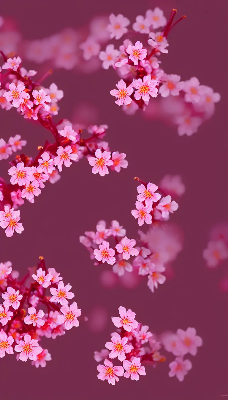 Prompt: highly detailed realistic photo of glowing cherry flowers, award winning photo, hyper realistic, concept art, 8 k detail post - processing