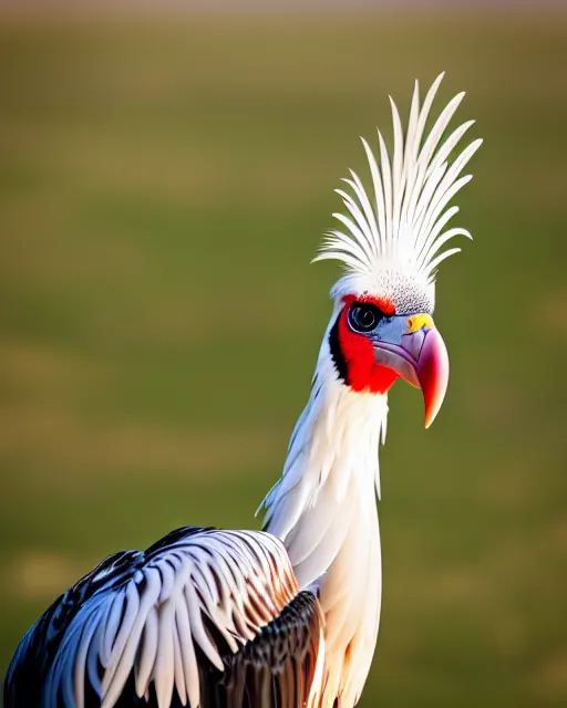 Image similar to closeup picture of secretary bird in savannah, captured on iphone, dlsr, photography