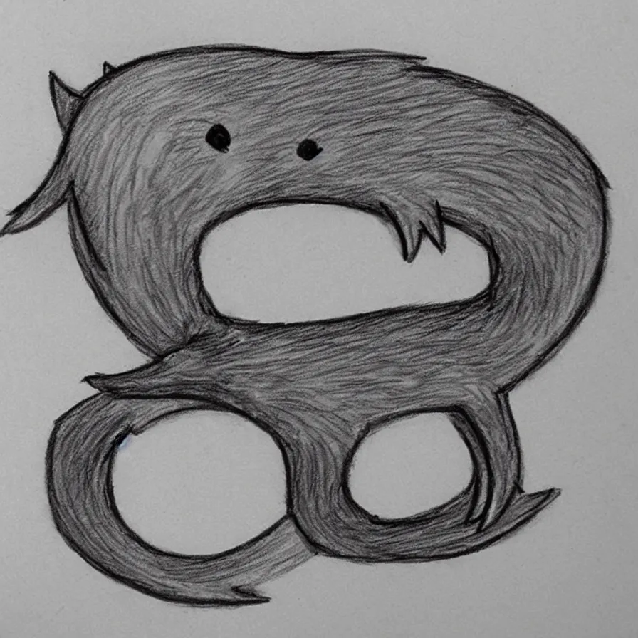 Prompt: pencil sketch!!! of a stylized otter symbol logo!!!