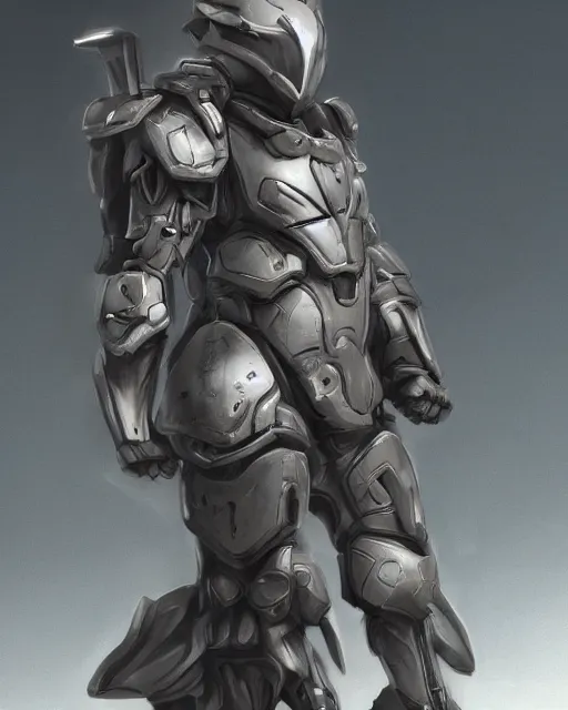 Image similar to artistic illustration of scifi armor dynamic pose deviantart artstation concept art 4k