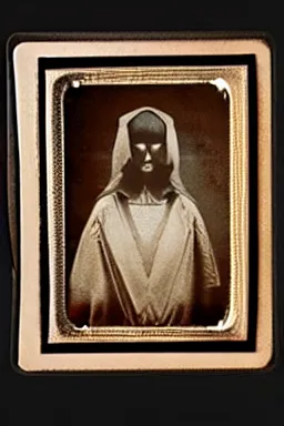 Image similar to daguerreotype of a priestess. cthulhu priestess woman.