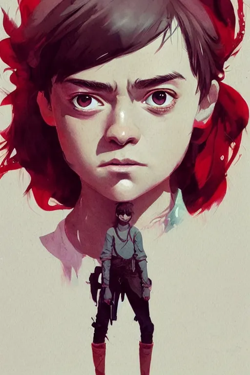 Prompt: an ultra detailed beautiful painting of cute arya stark, dramatic setting, by conrad roset, greg rutkowski and makoto shinkai, trending on artstation, 8 k