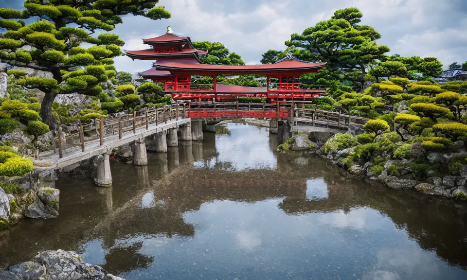 Image similar to kyoto animation still of confusion and fear, bridge, rural landscape, wide shot, dynamic lighting, vivid colors, high detail, award winning