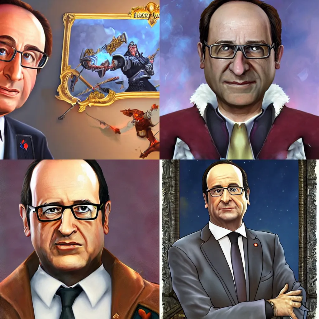 Prompt: portrait of Francois Hollande in style World of Warcraft