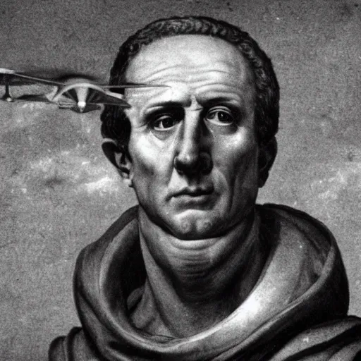 Image similar to julius caesar flying a drone