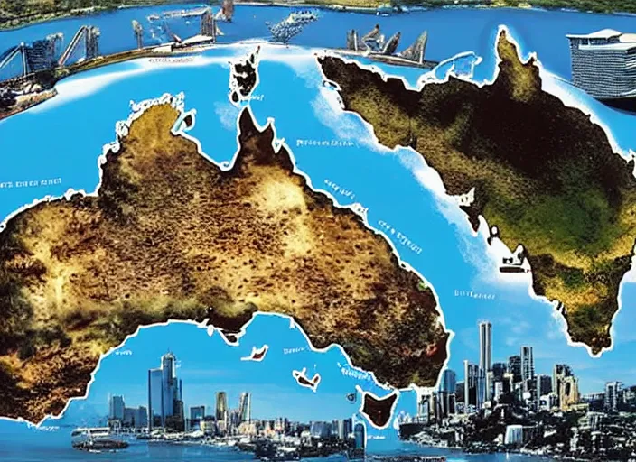 Prompt: australia in the far future, photo