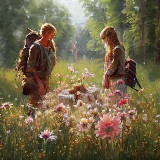 Image similar to midsommar 3, oil painting, ultradetailed, artstation, ultradetailed, digital painting, ultradetailed