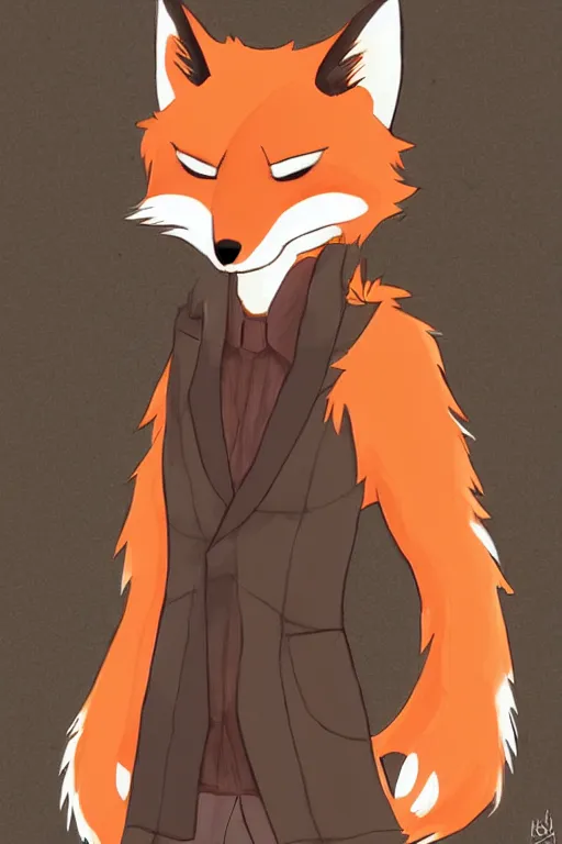 Prompt: an anthropomorphic fox, fursona!!!! trending on furaffinity, by kawacy