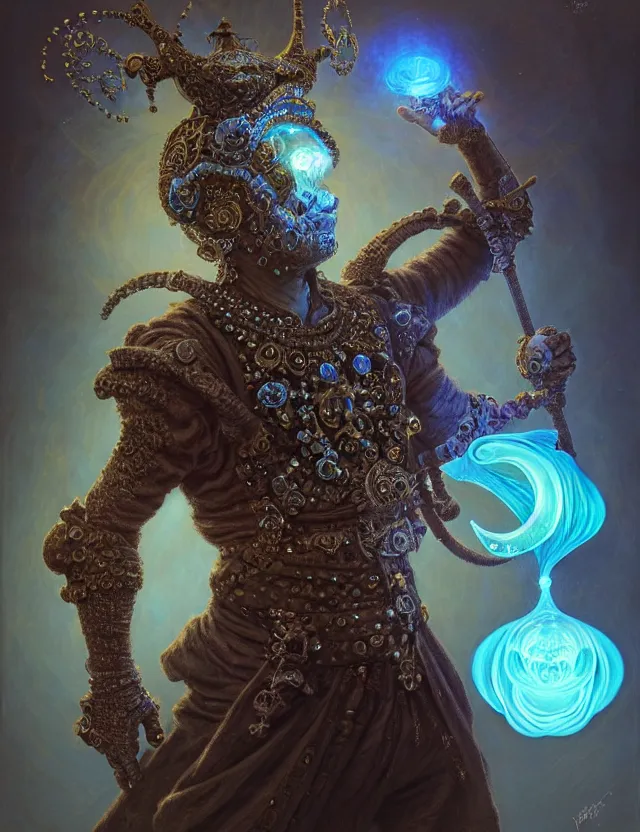 Prompt: front shot of a court jester character, hyperdimensional, bioluminescent hypercubes, dark holography!!!, (((intricate))), elegant, highly detailed, centered, (((artstation, concept art, smooth, sharp focus, artgerm, Tomasz Alen Kopera, Peter Mohrbacher, donato giancola, Joseph Christian Leyendecker, WLOP, Boris Vallejo))), mugshot!!!!!, ugly!!!!!!, octane render, nvidia raytracing demo, octane render, nvidia raytracing demo, octane render, nvidia raytracing demo, grainy, muted, 8K, digitalblasphemy