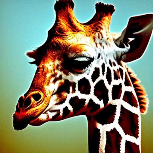Image similar to a giraffe meditating, yoga, meditation, photorealistic