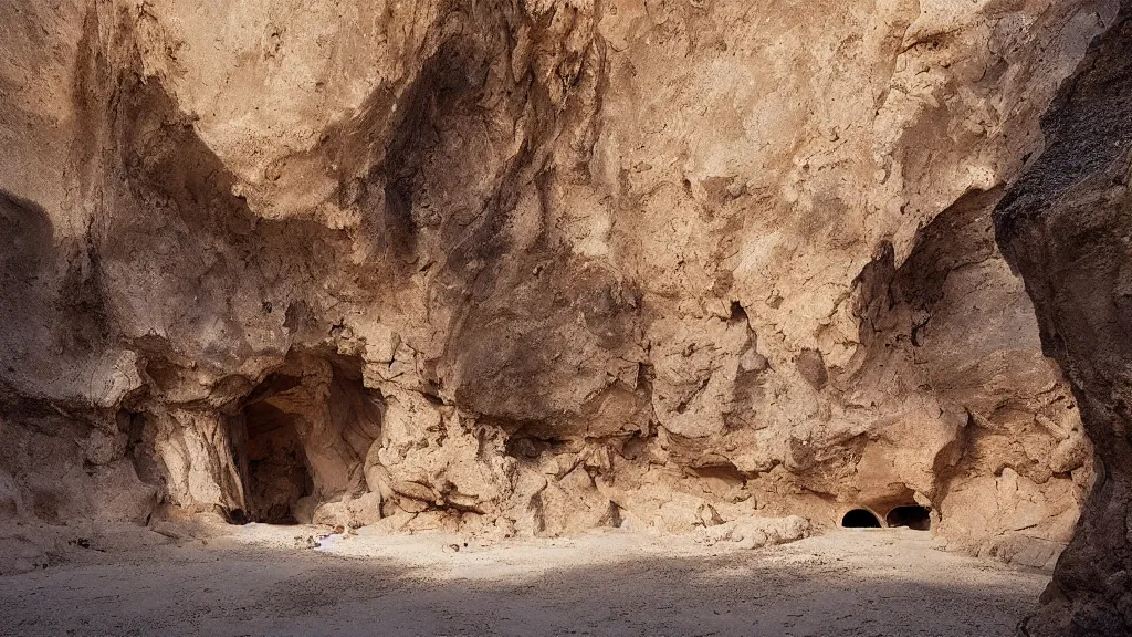 Image similar to patrick j. jones. rutkowski. holy cave entrance in the desert.