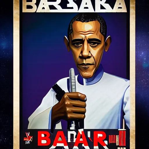 Image similar to barrack obama in a star wars poster