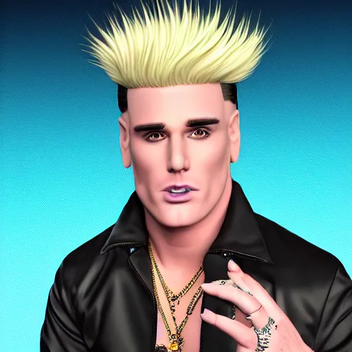 Prompt: vanilla ice's hair is ice cream but his hair is made out of swirly ice cream vanilla ice cream his hair is completely made out of vanilla swirled vanilla ice cream, ice cream hair, realistic, hyperrealistic, ultra realistic, real, real world, highly detailed, very detailed, extremely detailed, intricate details, 8 k resolution, hd quality