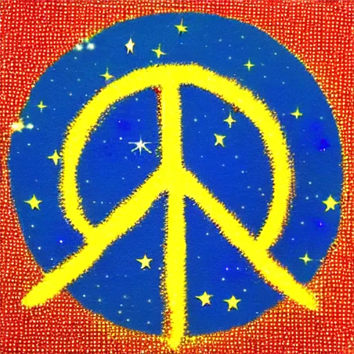 Image similar to peace symbol made of stars