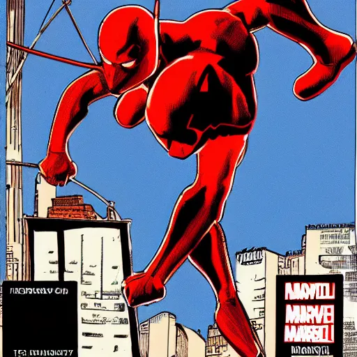 Prompt: detailed daredevil, comic book cover