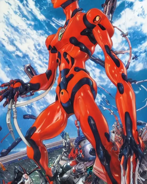 Prompt: evangelion by noriyoshi ohrai, hd, hyper detailed, 4 k