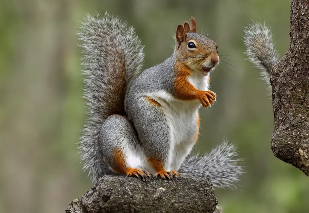 Prompt: a squirrel riding a magic carpet