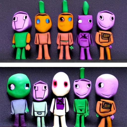 Image similar to invader zim, made of clay, claymation