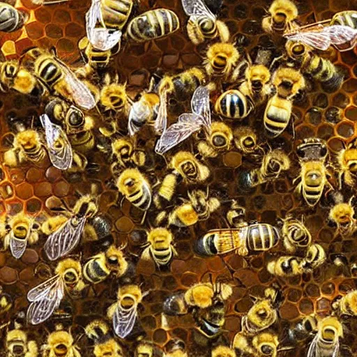 Image similar to inside of the bee hive, the world of bees, queen bee, worker bees