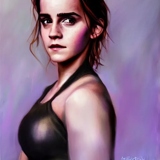 Prompt: realistic Portrait painting of Emma Watson as WrestleMania contestant, made by Michaelangelo, physical painting, Sharp focus,digital art, bright colors,fine art, trending on Artstation, unreal engine.