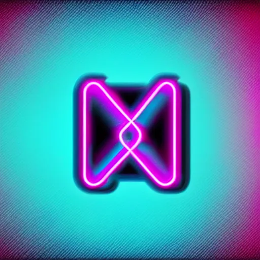 Image similar to letter 'A' retrowave neon style on clean black background