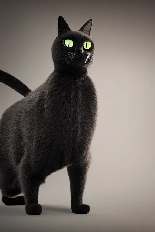 Prompt: a black cat wearing a formal overcoat, portait, photo, profile, picture, octane render, unreal engine 5, hyperrealistic, concept art, digital art