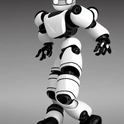 Image similar to a black and white photo of a robot, an ambient occlusion render by senior character artist, featured on zbrush central, toyism, zbrush, sketchfab, ambient occlusion