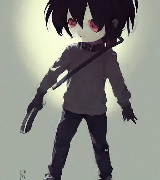 Prompt: beautiful little boy anime character inspired by jason voorhees, art by rossdraws, wlop, ilya kuvshinov, artgem lau, sakimichan and makoto shinkai, horror cinematic composition, anatomically correct, extremely coherent, realistic, mask, smooth, hd, black hair