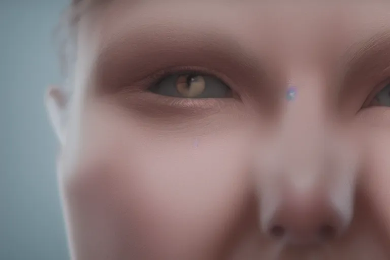 Prompt: a realistic portrait of a woman with scars on the face, volumetric lighting